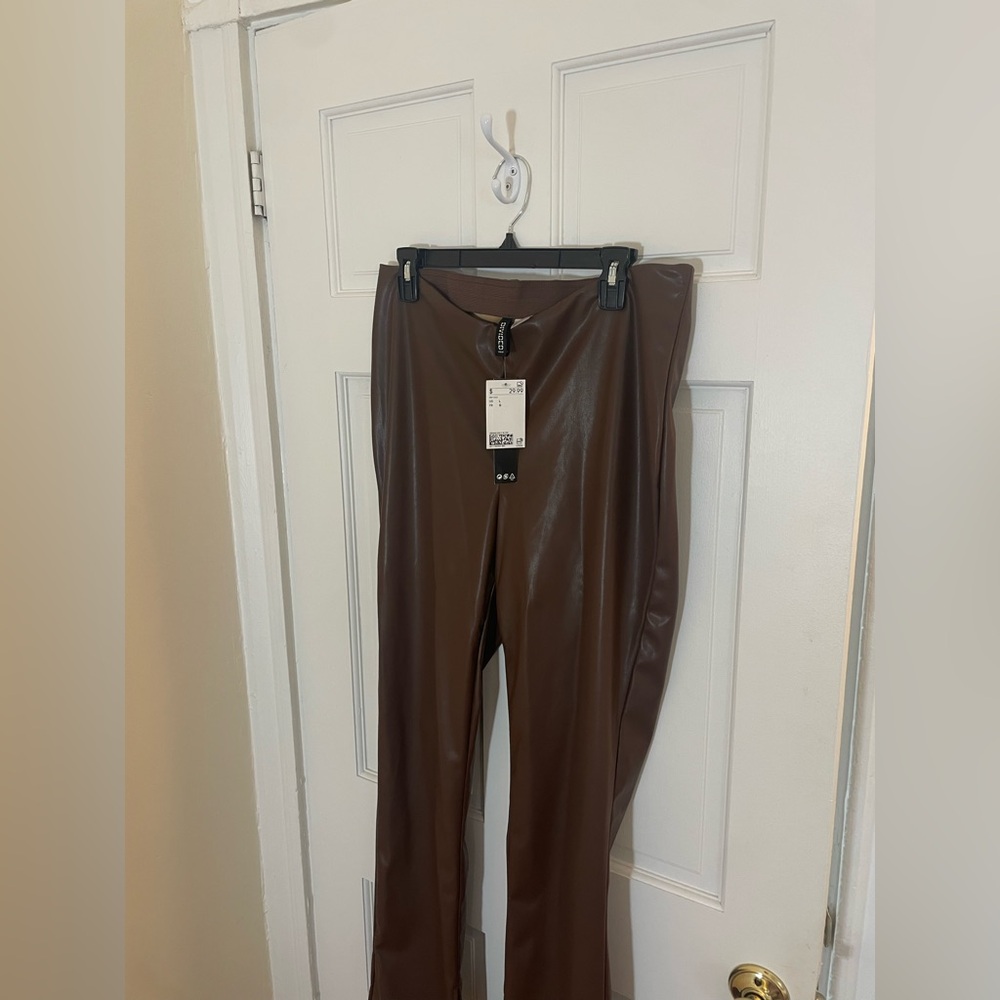 H&M Brown Leather Pants